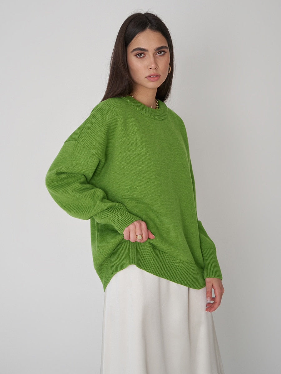 Tina O Neck Oversized Casual Women Sweater