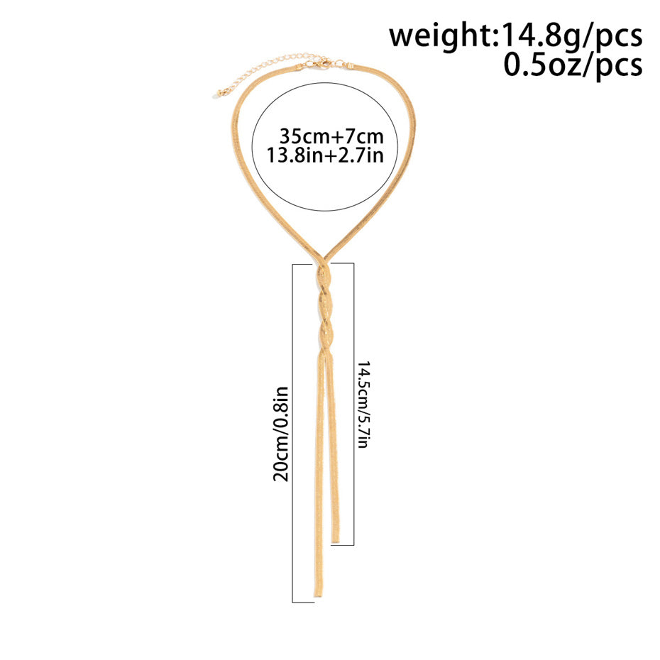 Anita Flat Snake Long Chain Necklace