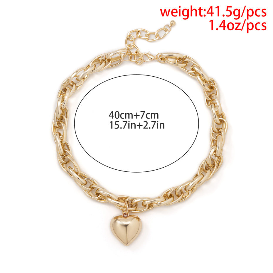 Tanya Punk Big Heart Pendant Necklace