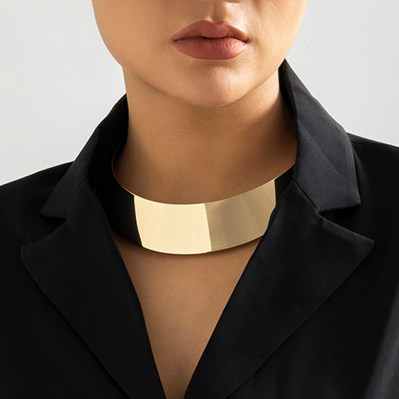 Donna Women Steampunk Metal Choker Necklace