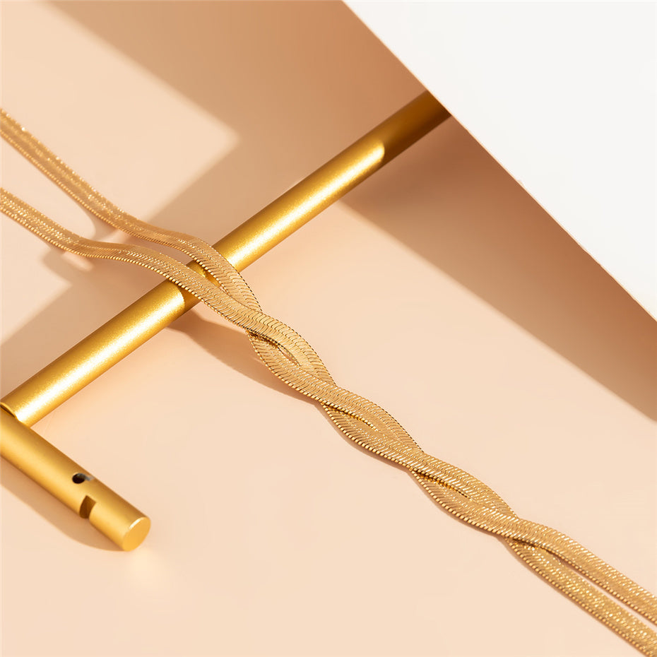 Anita Flat Snake Long Chain Necklace