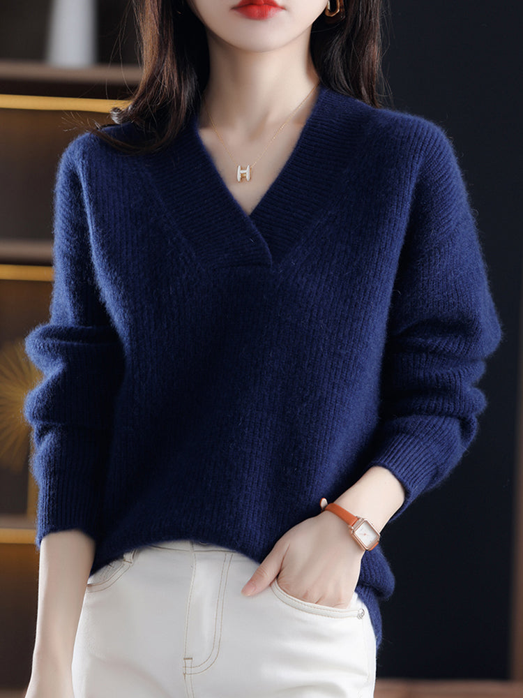 Jennifer Solid Loose Knit Sweater