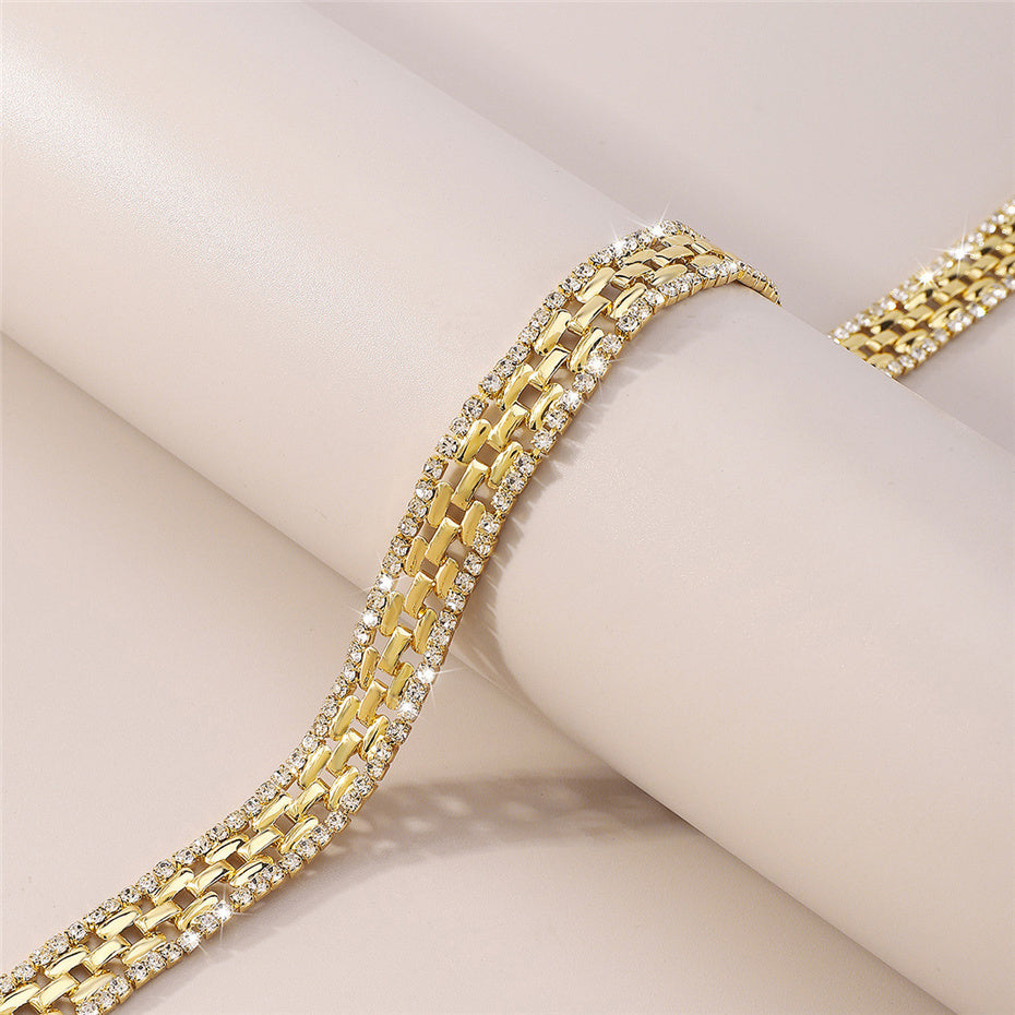 Lydia Rhinestones Square Chain Necklace