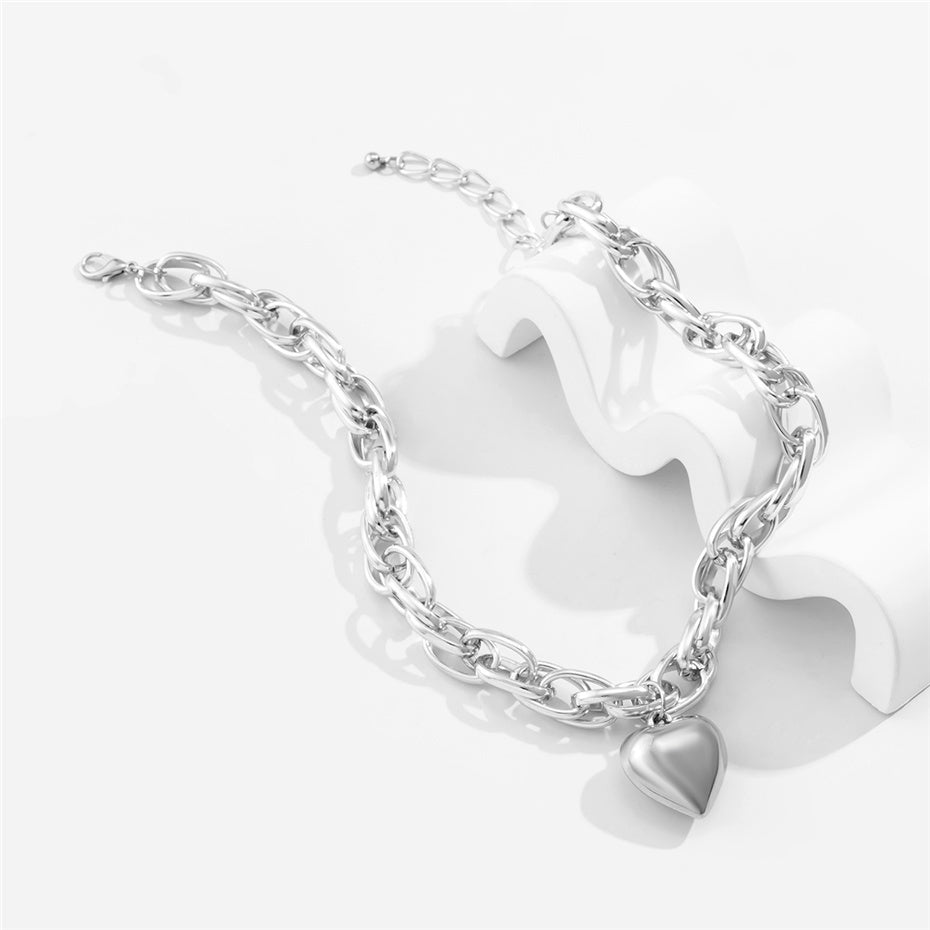 Tanya Punk Big Heart Pendant Necklace