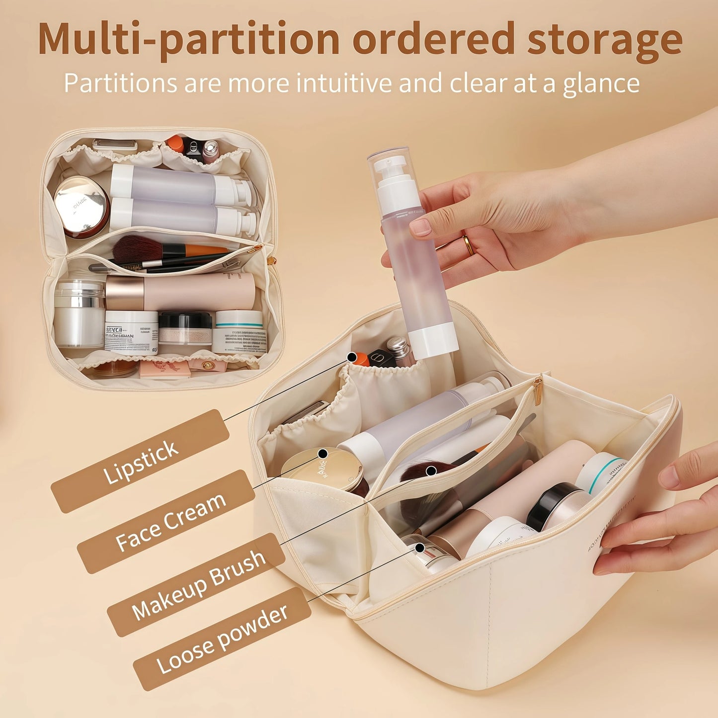 Stylish & Versatile PU Pillow Cosmetic Bag