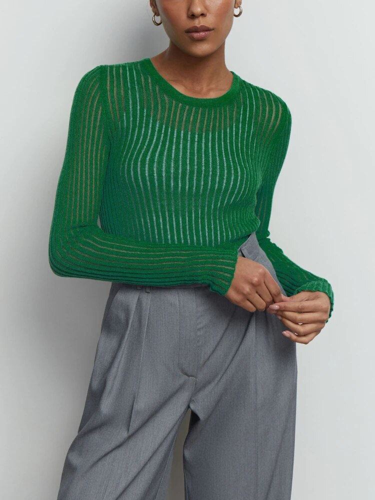 Sarah Striped See Through Women T-Shirts