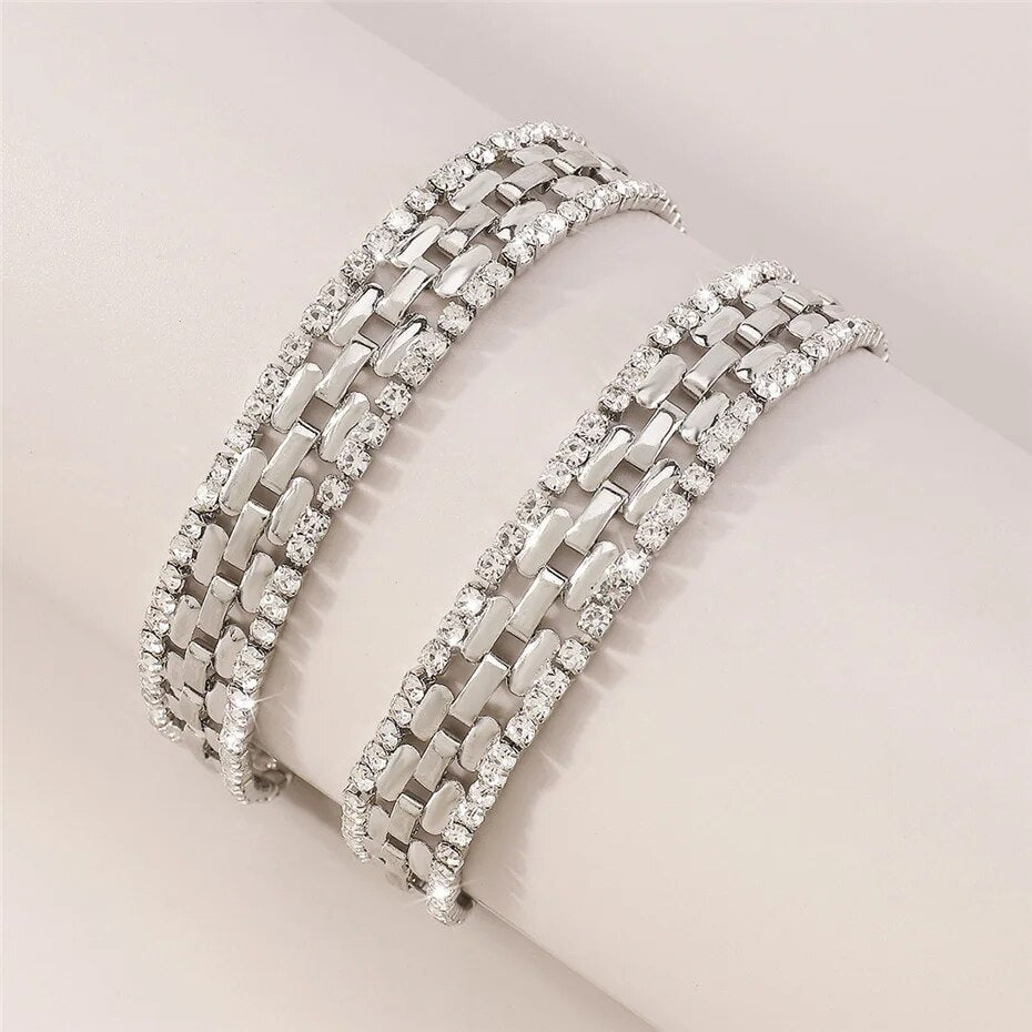 Pamela Geometric Rhinestones Square Chain Necklace