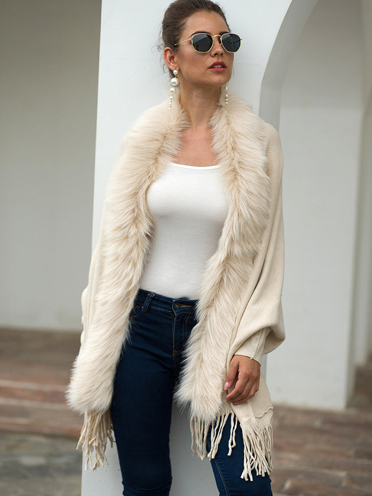 Debbie Fur Collar Bohemian Oversized Women Cardigan