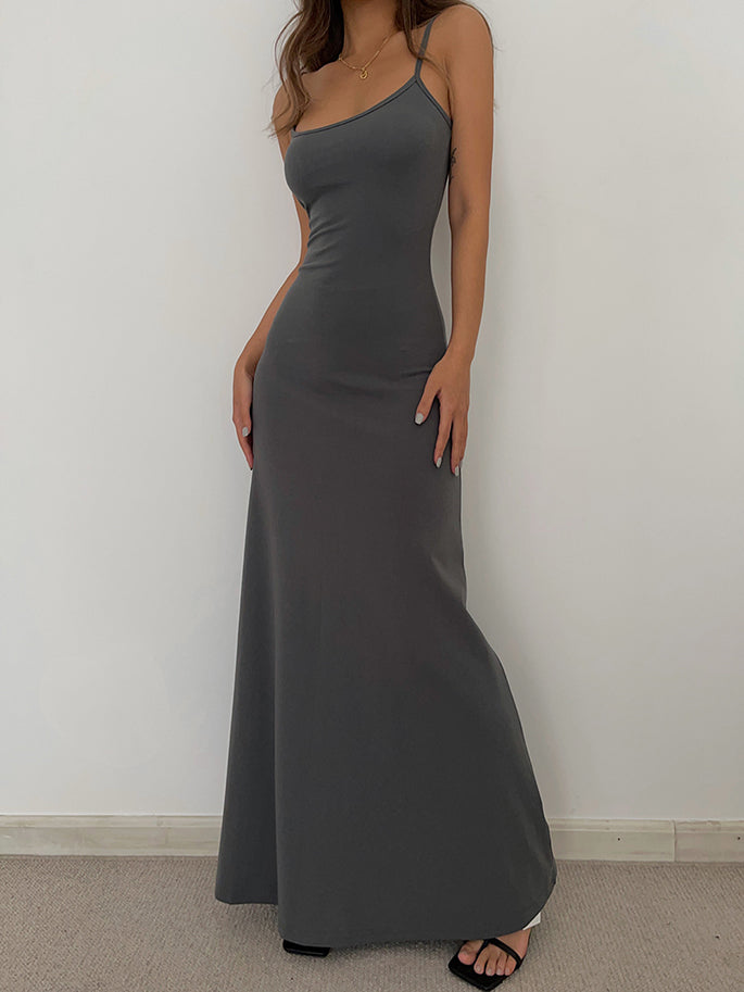 Alexa Solid Spaghetti Strap Maxi Dress
