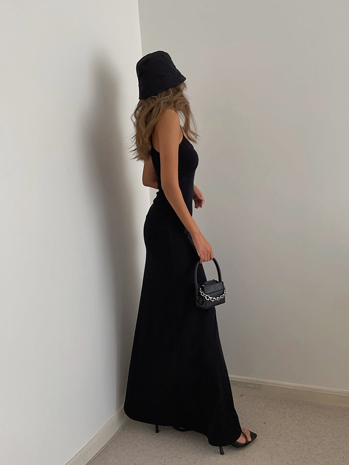 Alexa Solid Spaghetti Strap Maxi Dress