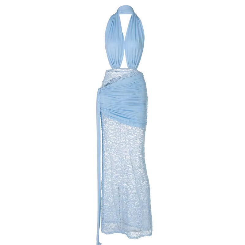 Jennifer Halter Deep V Neck Sexy Maxi Dress