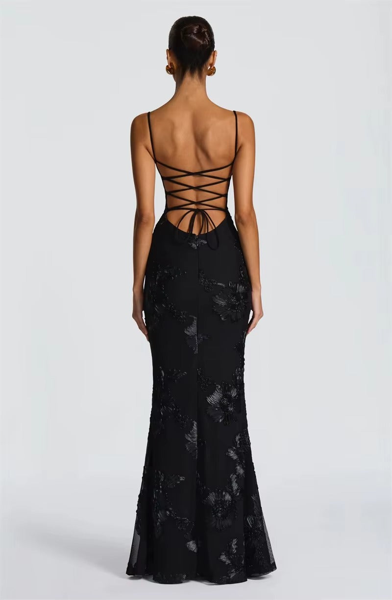 Spaghetti Strap Print Sexy Maxi Dress