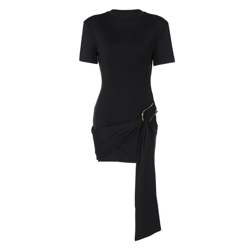 Victoria Short Sleeve Draped Sexy Mini Dress