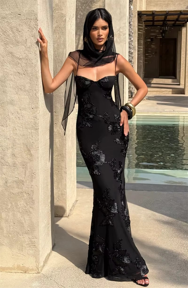 Spaghetti Strap Print Sexy Maxi Dress