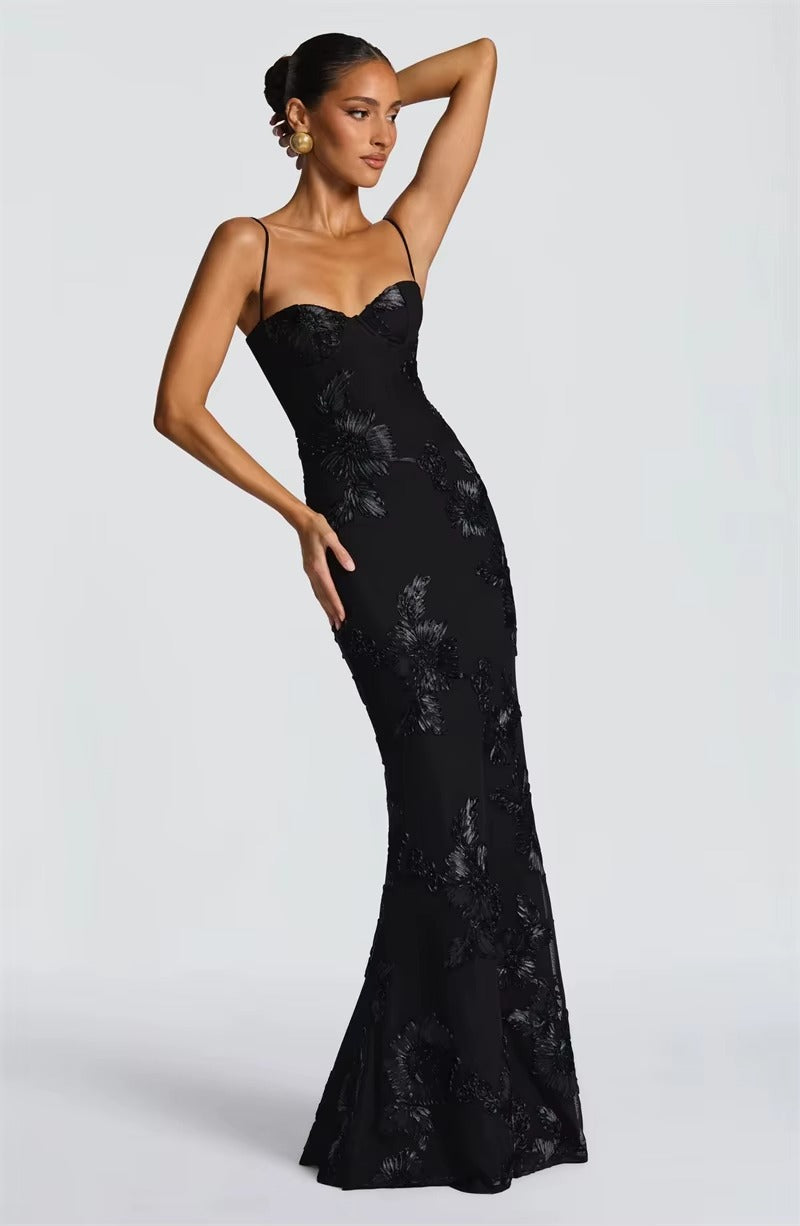 Spaghetti Strap Print Sexy Maxi Dress