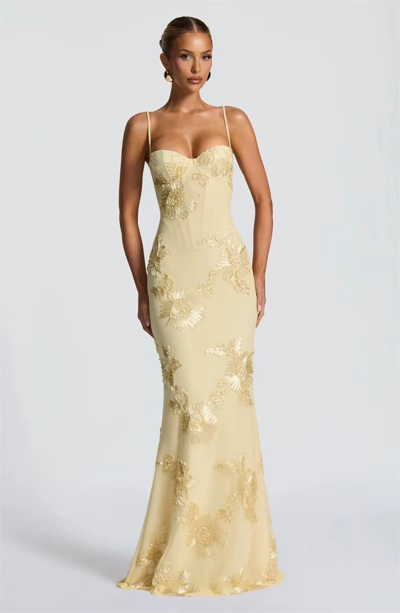 Spaghetti Strap Print Sexy Maxi Dress