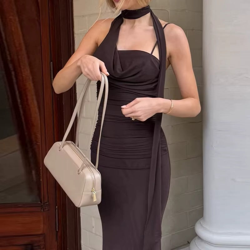 Jenny Halter Off-shoulder Sexy Maxi Dress