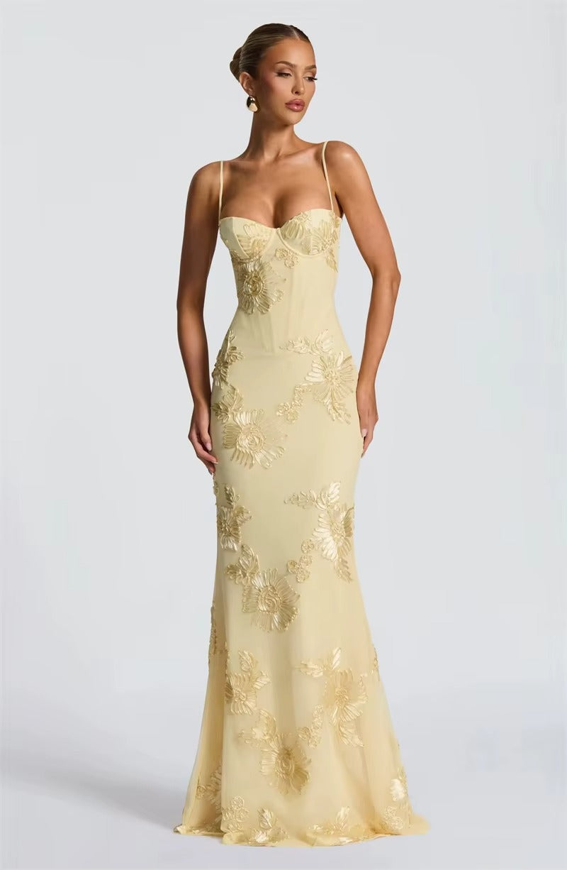 Spaghetti Strap Print Sexy Maxi Dress