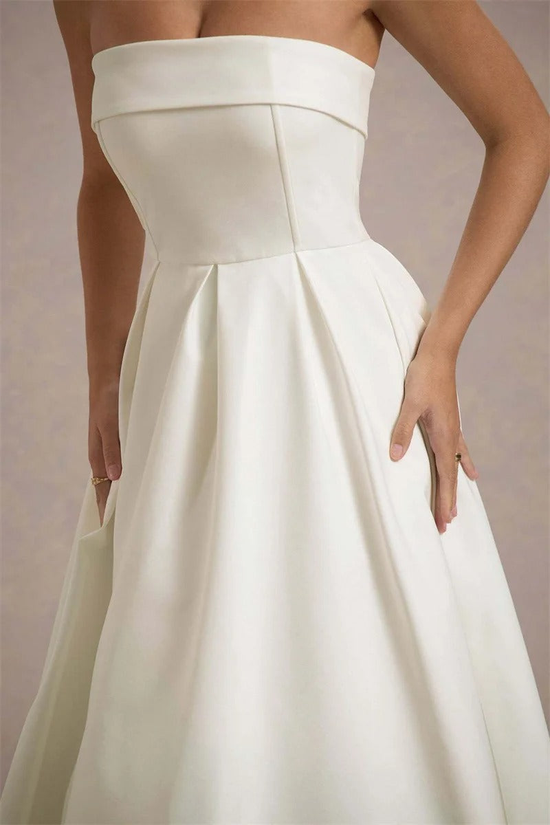 Off-shoulder Strapless Sexy Midi Dress