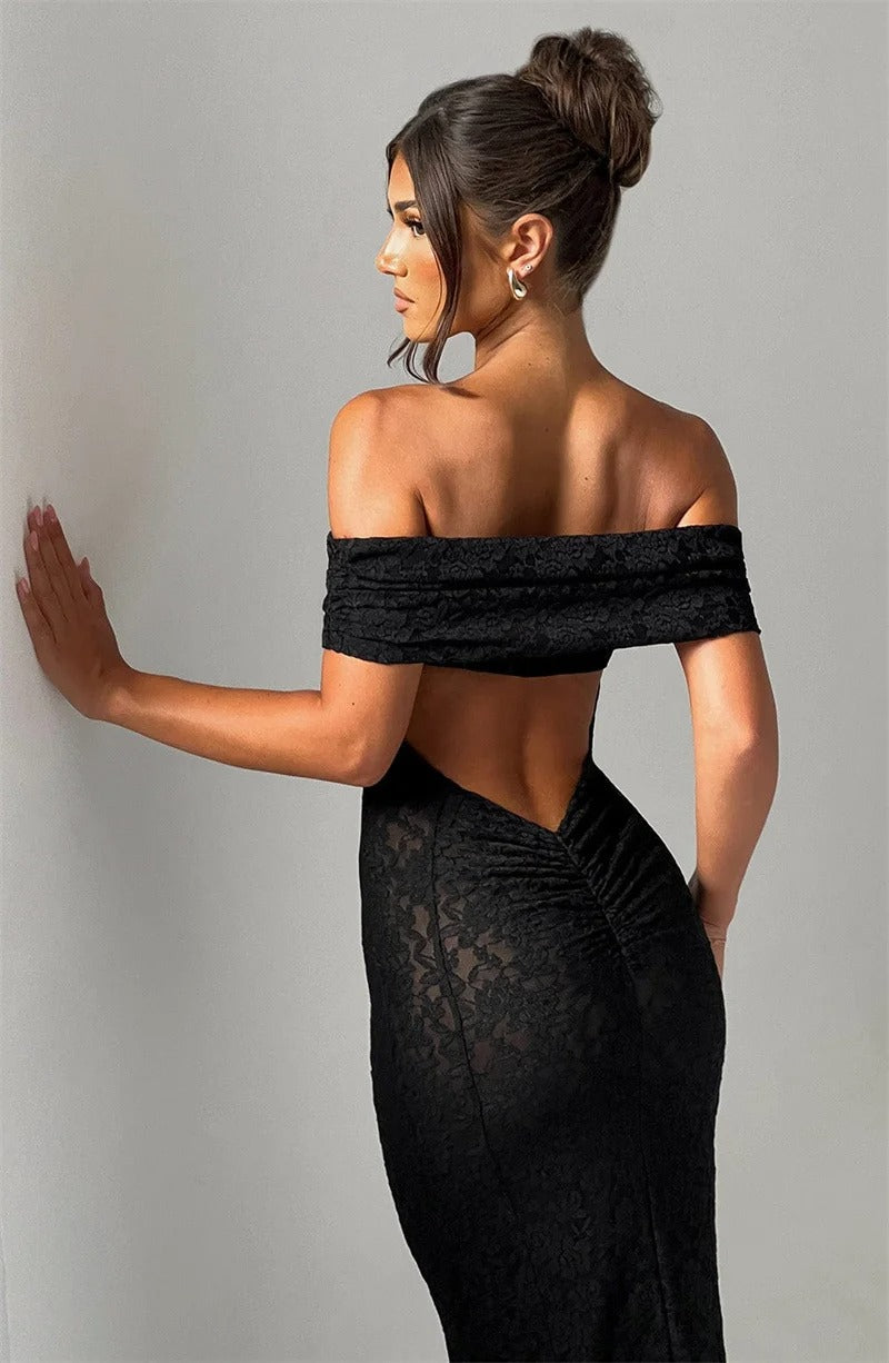 Hollow Out See Through Sexy Maxi Dress