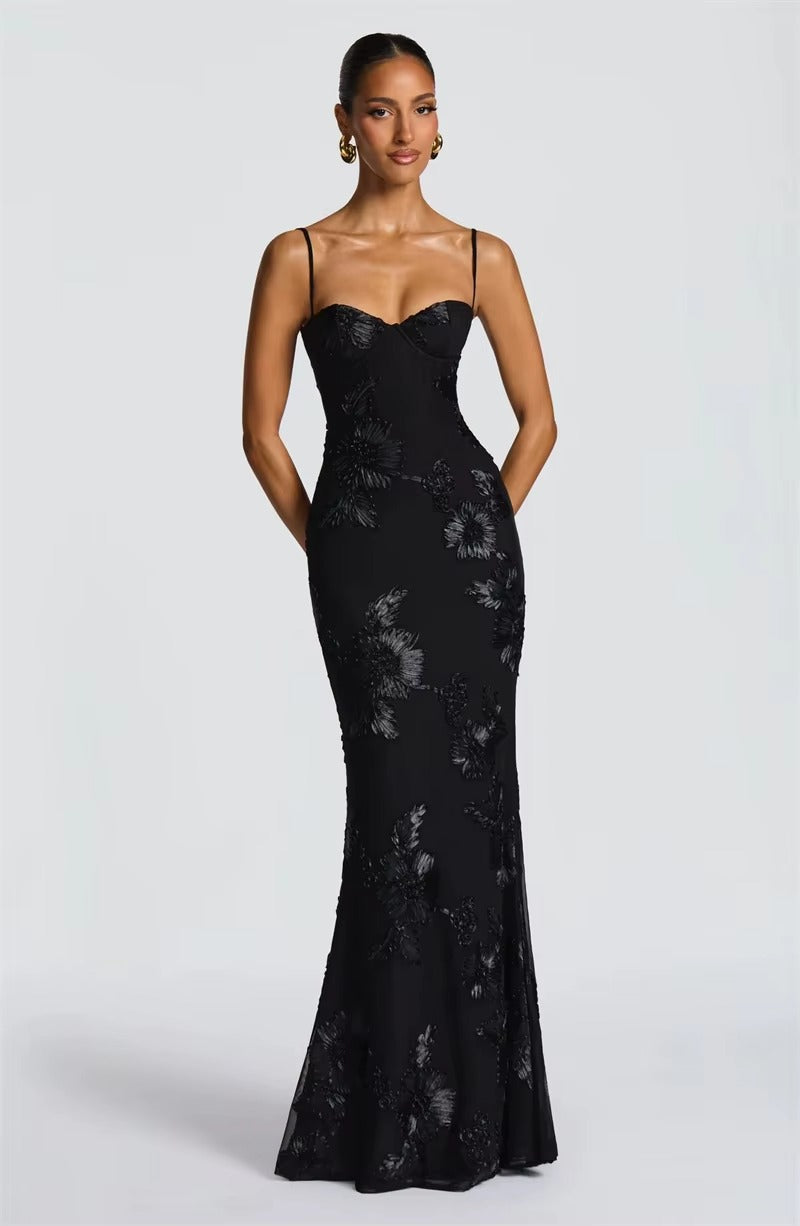 Spaghetti Strap Print Sexy Maxi Dress