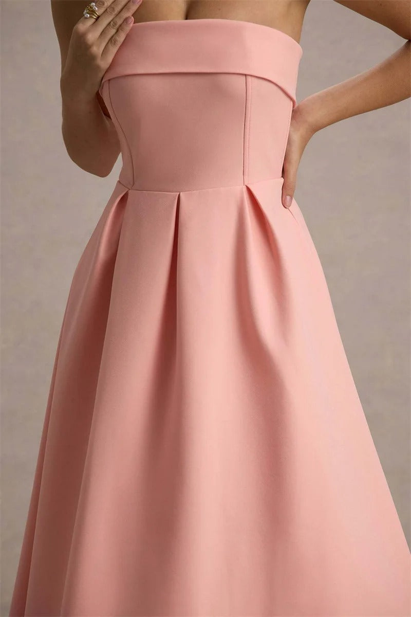 Off-shoulder Strapless Sexy Midi Dress