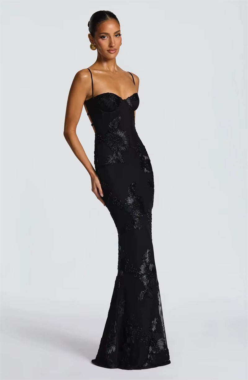 Spaghetti Strap Print Sexy Maxi Dress