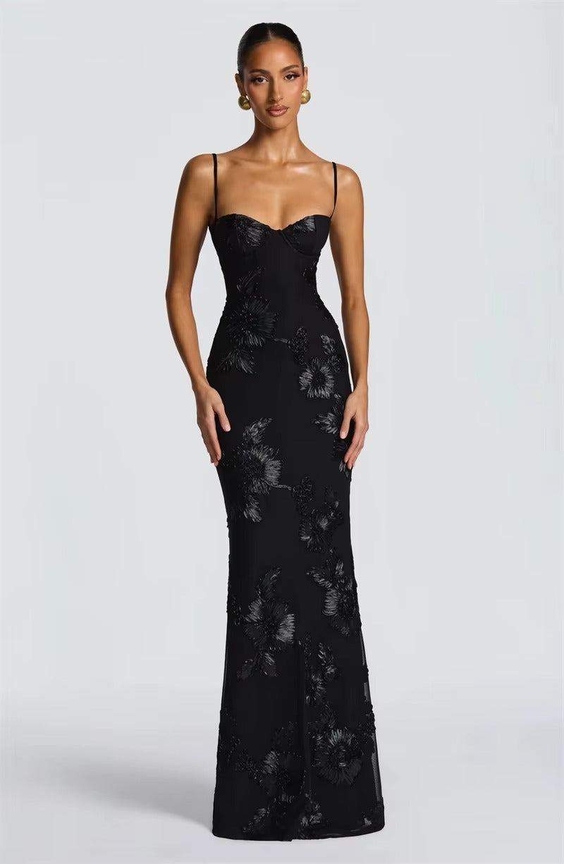 Spaghetti Strap Print Sexy Maxi Dress