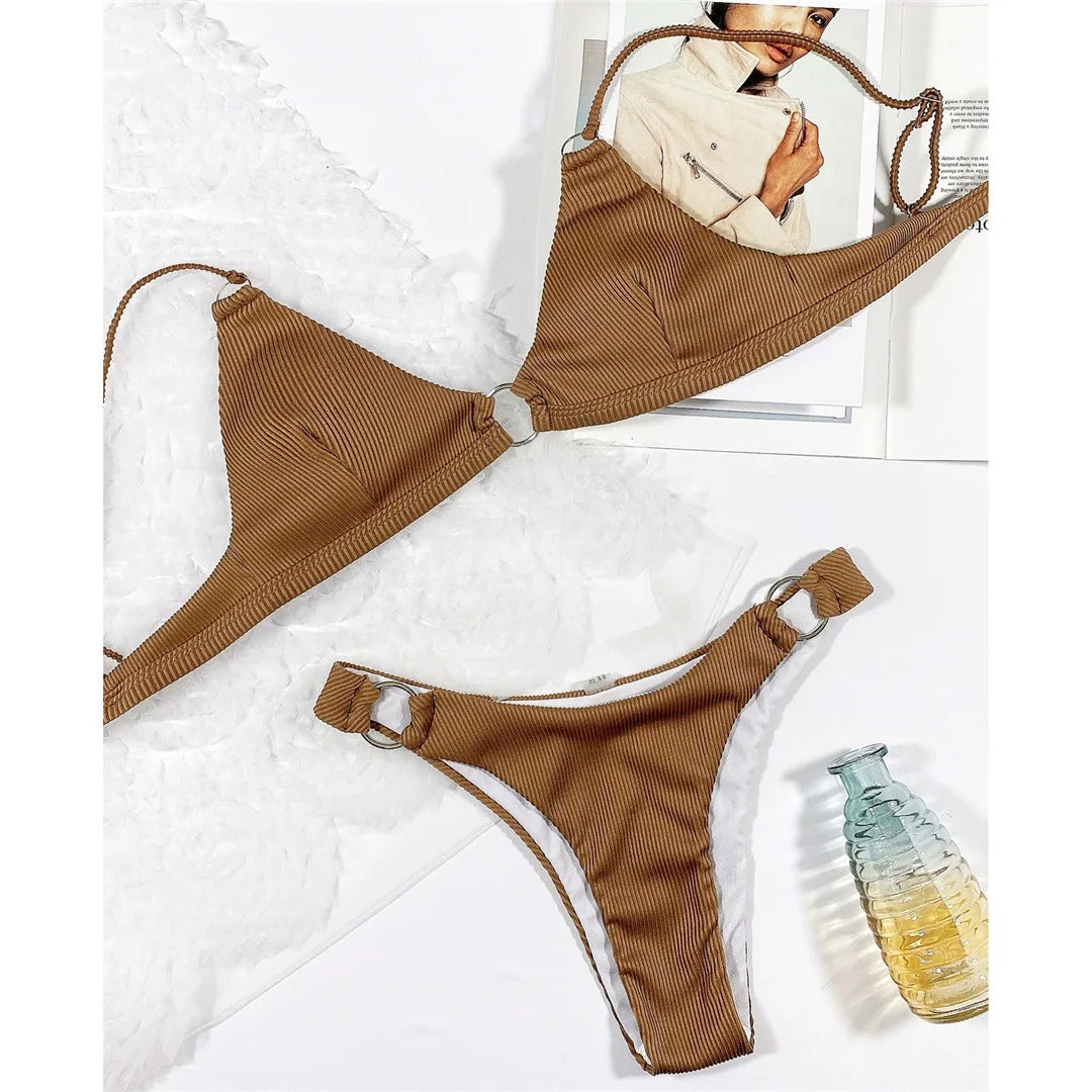 Ruth Ribbed High Leg Cut Bikini