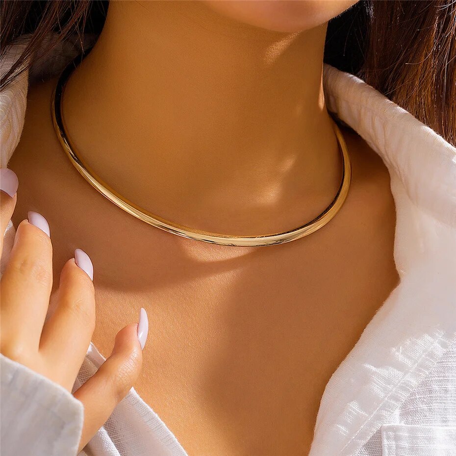 Whitney Vintage Iron Metal Torques Choker Necklace