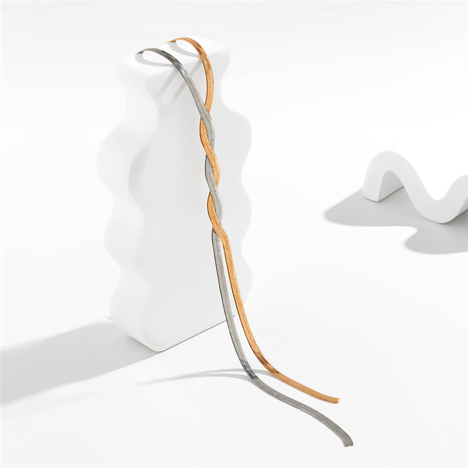 Anita Flat Snake Long Chain Necklace