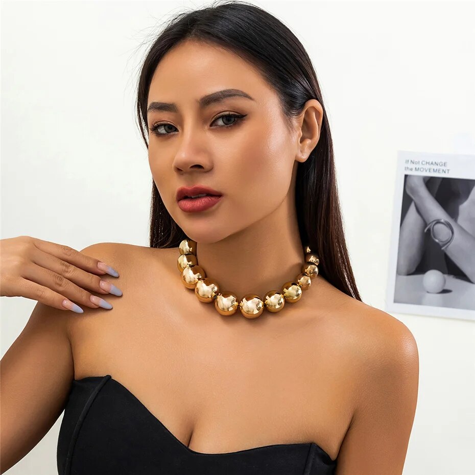 Sue Big Ball Bead Chain Necklace