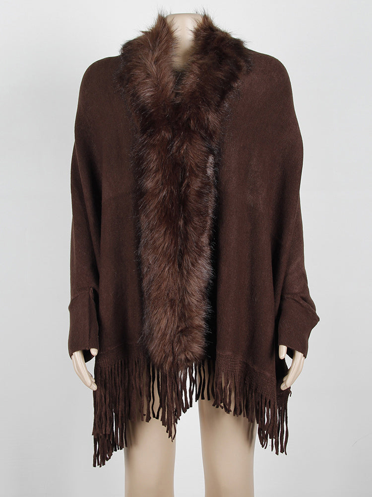 Debbie Fur Collar Bohemian Oversized Women Cardigan