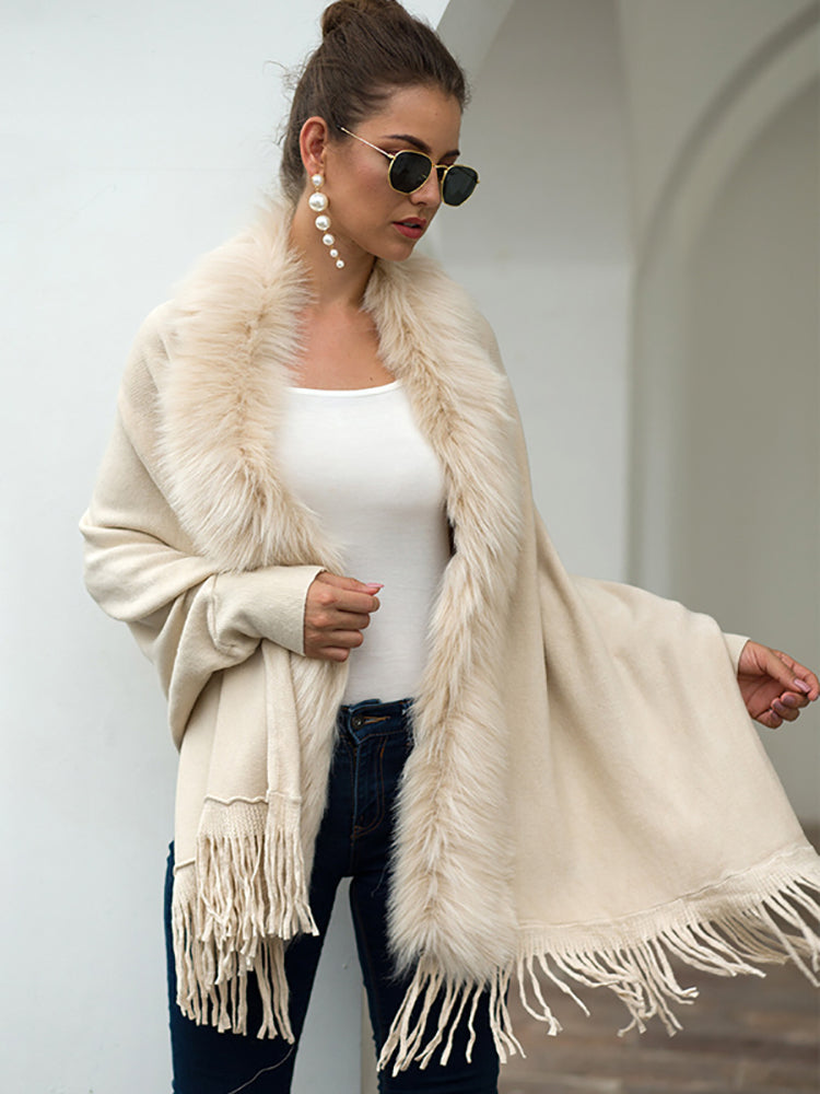 Debbie Fur Collar Bohemian Oversized Women Cardigan