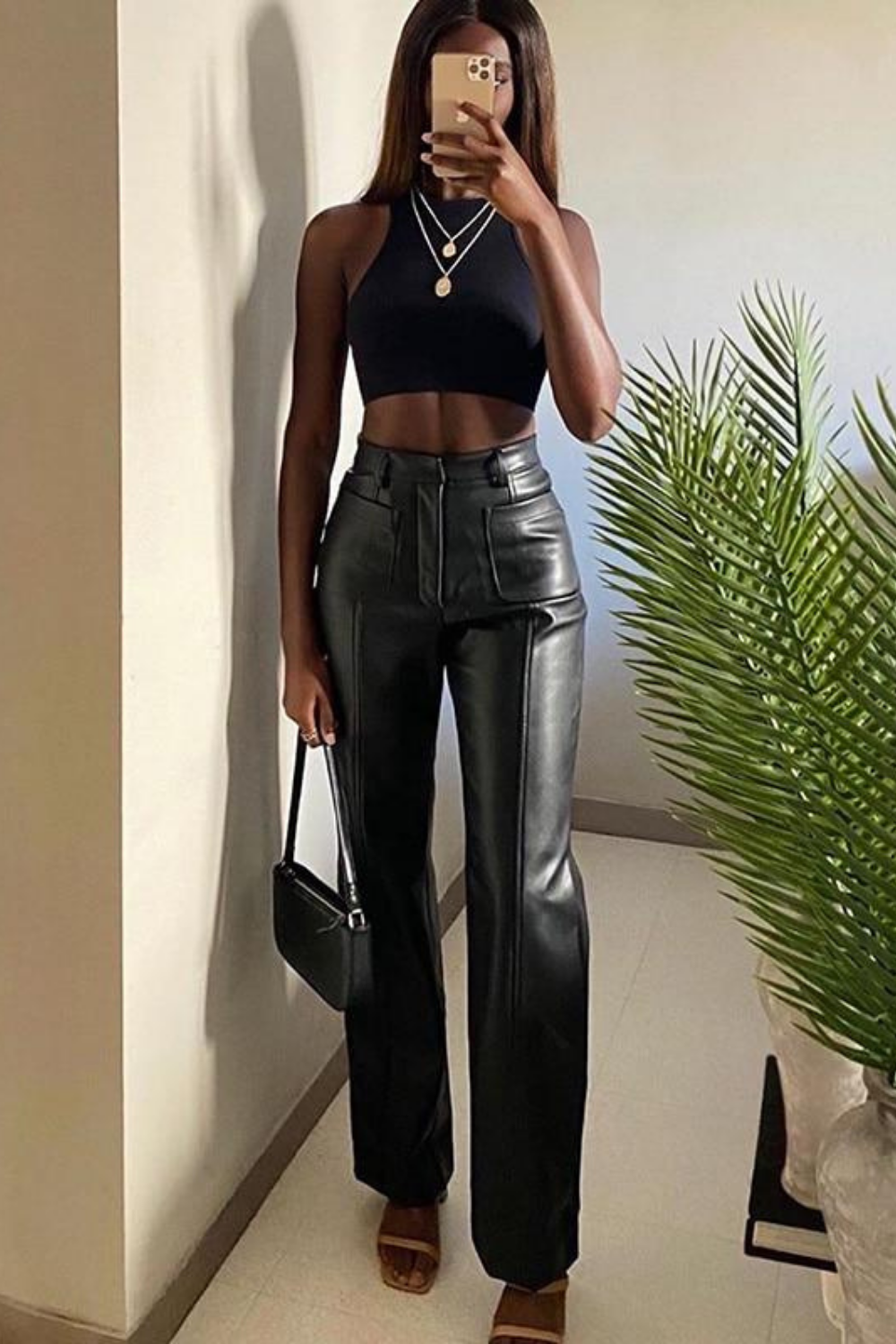 Tonia Women Faux Leather Pants