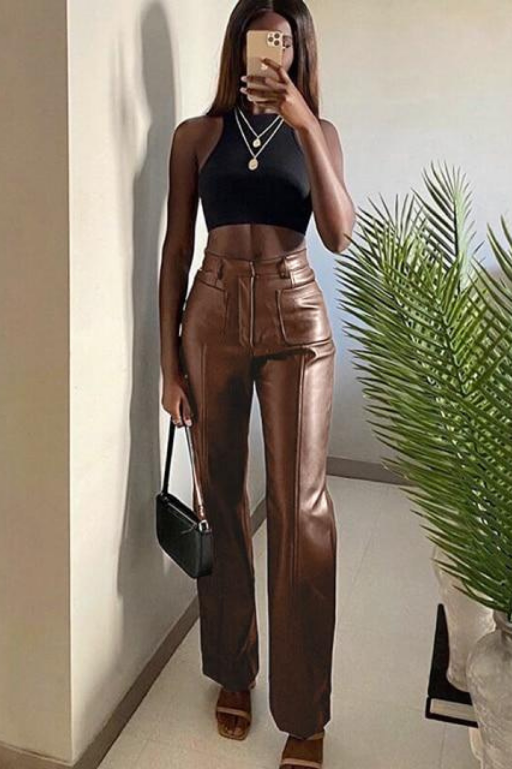 Tonia Women Faux Leather Pants