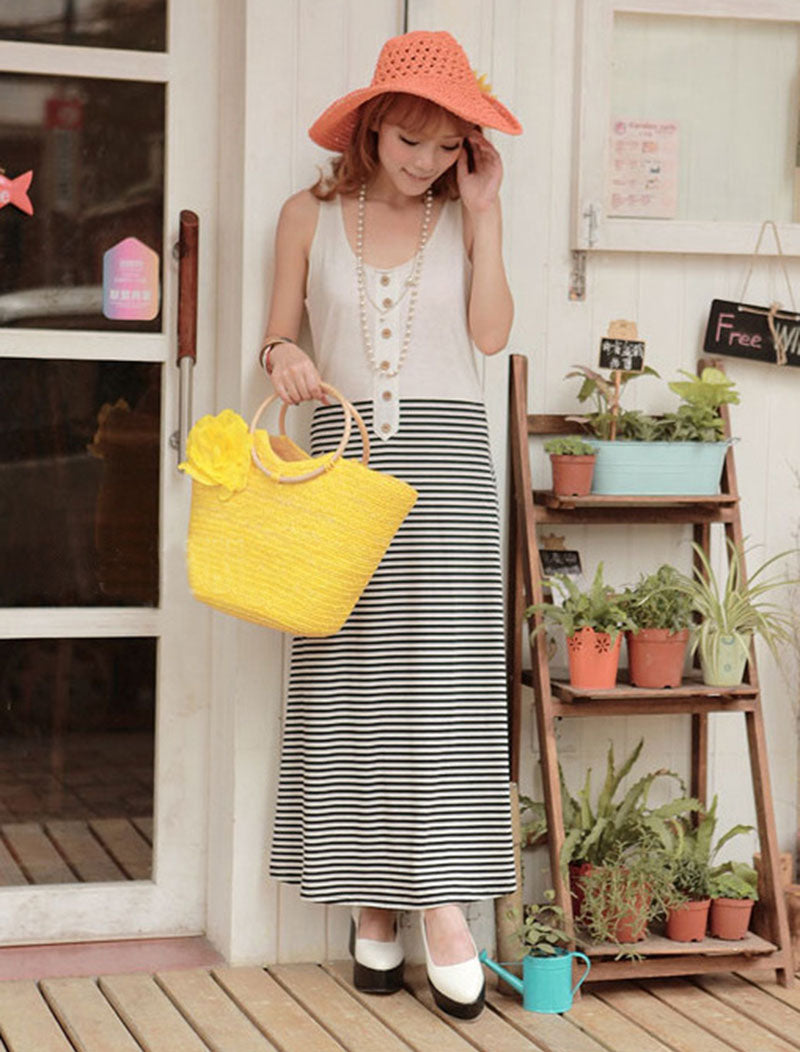 Holly Woman Bohemian Knitting Straw Bag
