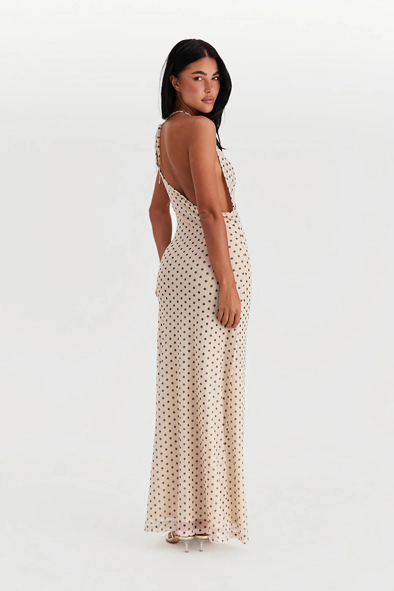 Yvonne Spaghetti Strap Polka Dot Dress