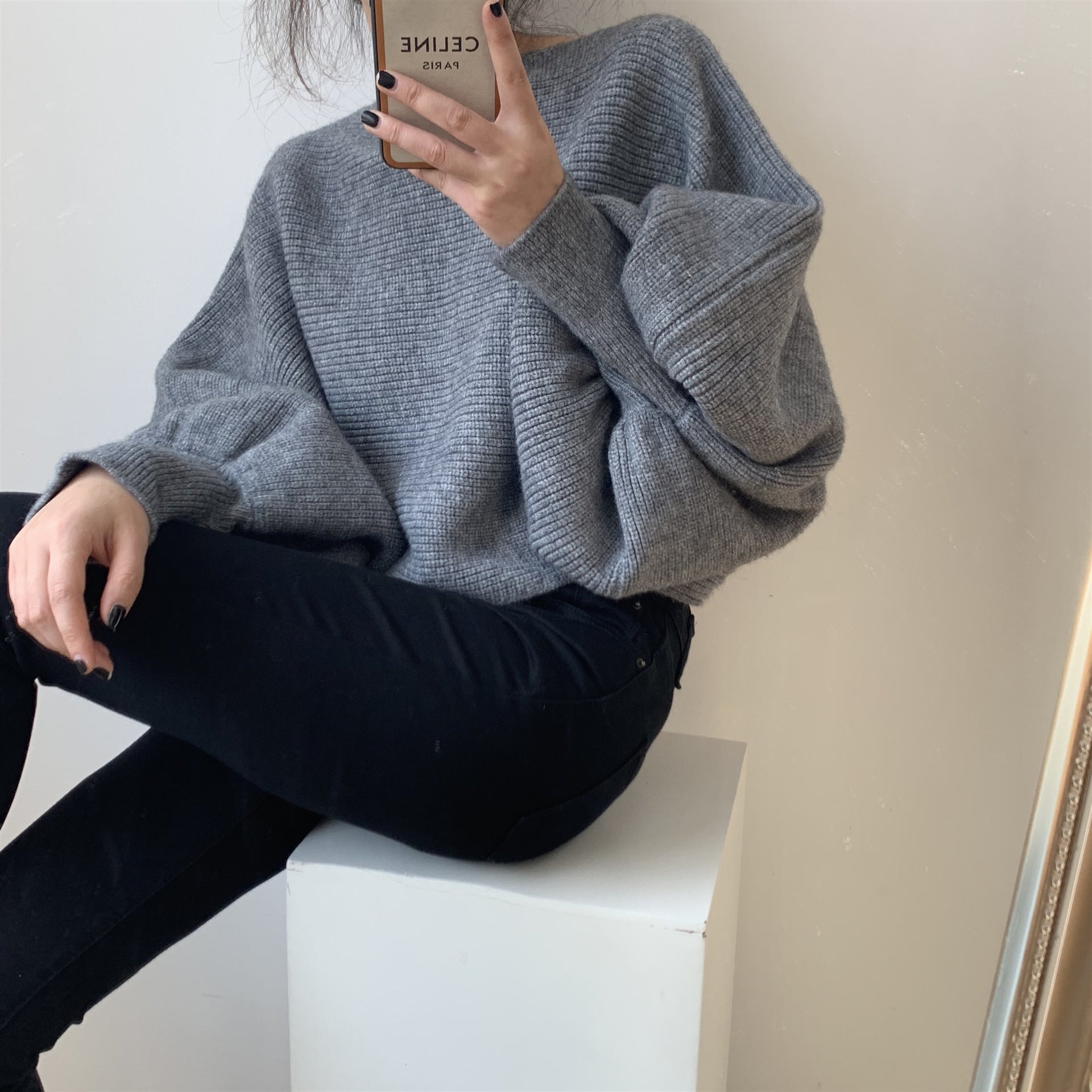 Alice Casual Knitted Solid Woman Sweater