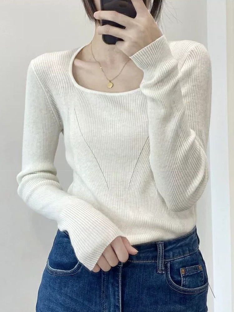 Lori Slim-fit Square Collar Women Sweater