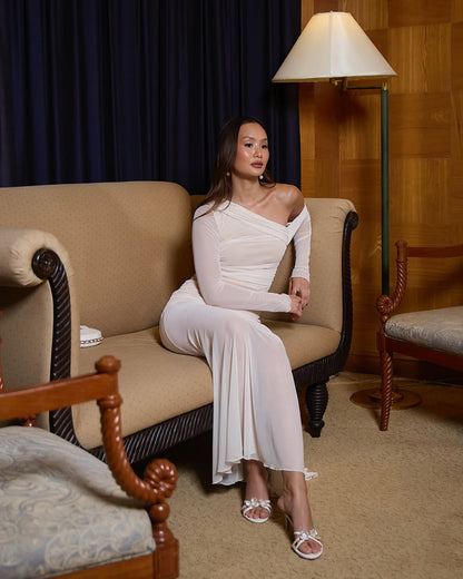 Paula Shoulder Long Sleeve Sexy Maxi Dress