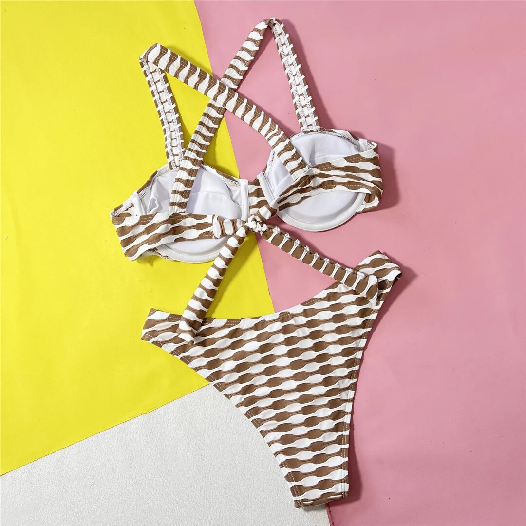 Hannah Sexy Cross Back Brazilian Underwired Bikini