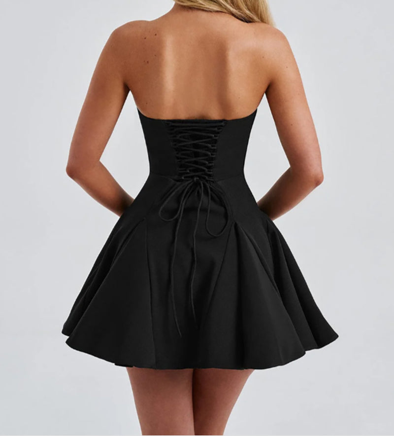 Mary Bow Strapless Backless Sexy Mini Dress