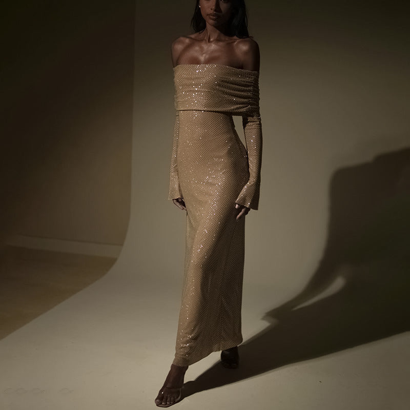 Sarah Strapless Sparkle Maxi Dress