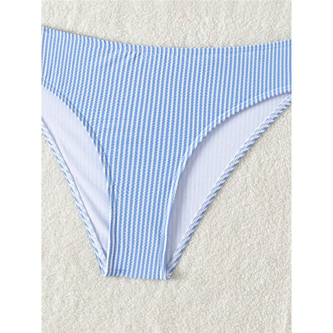 Pamela Striped With Bra Cup Brazilian Bikini