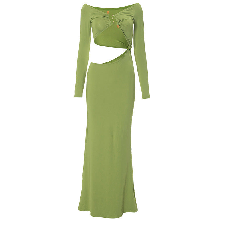 Teresa Hollow Out Long Sleeve Sexy Maxi Dress