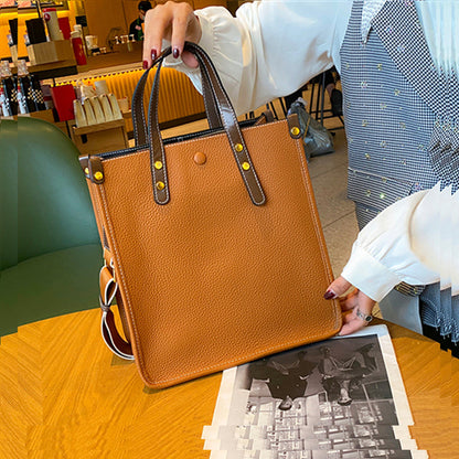 Jane Genuine Leather Vertical Tote Handbag