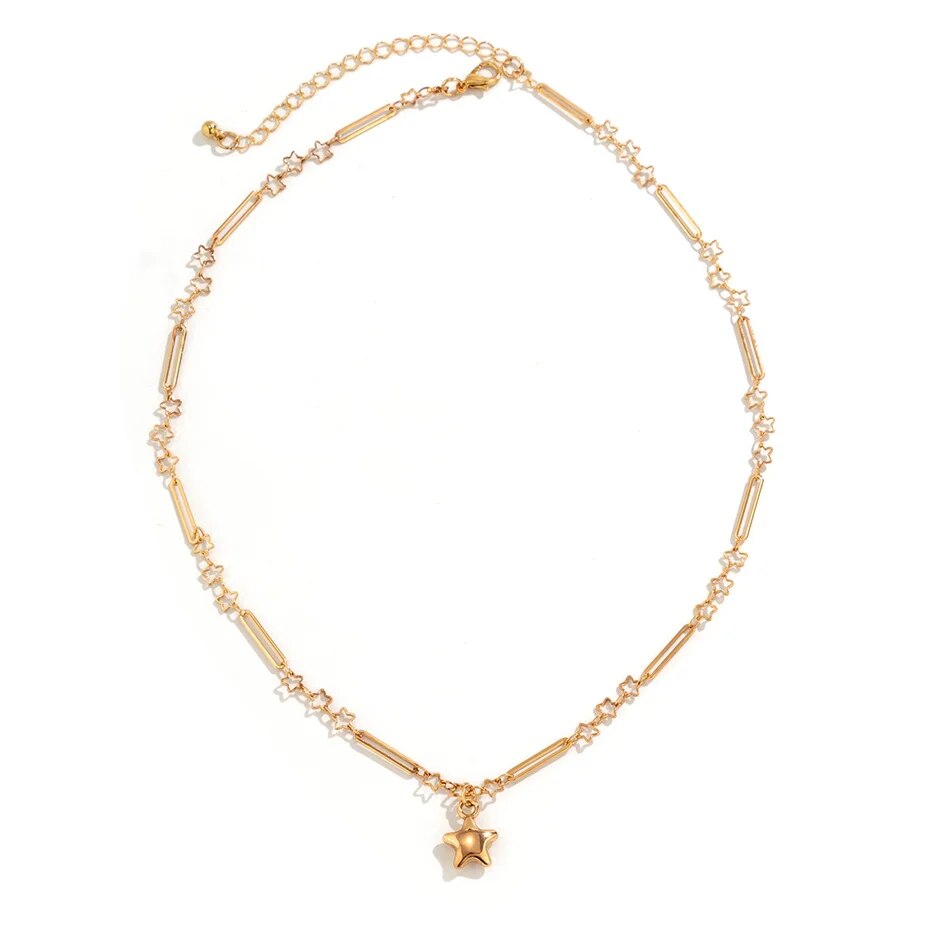 Aria Vintage Simple Love Star Pendant Choker Necklace