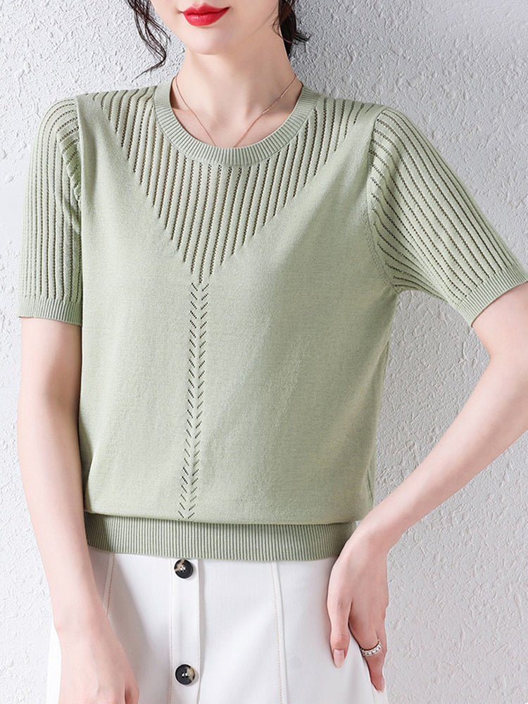 Holly Hollow-out Women Knit Sweater