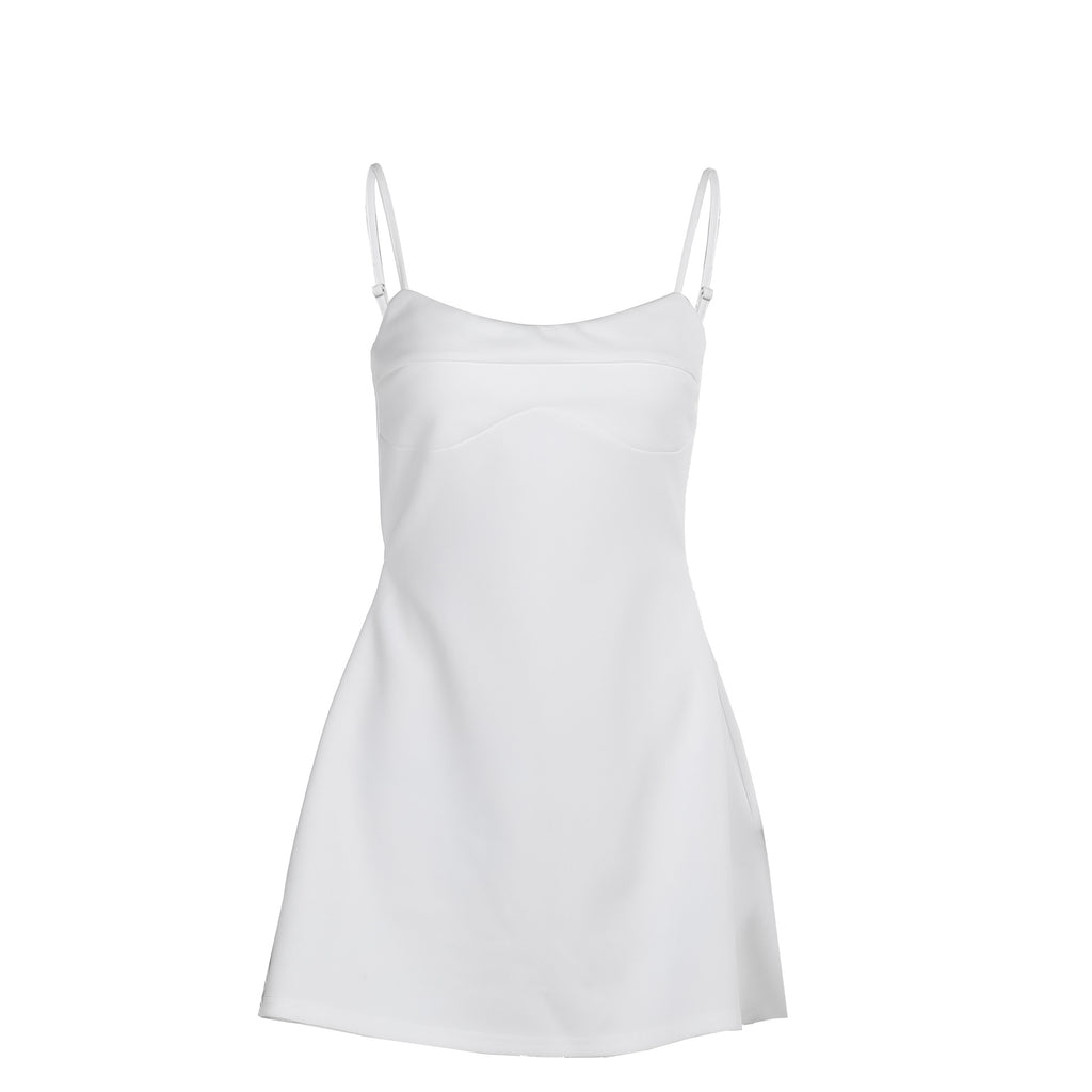 Irene Backless Suspender Mini Dress